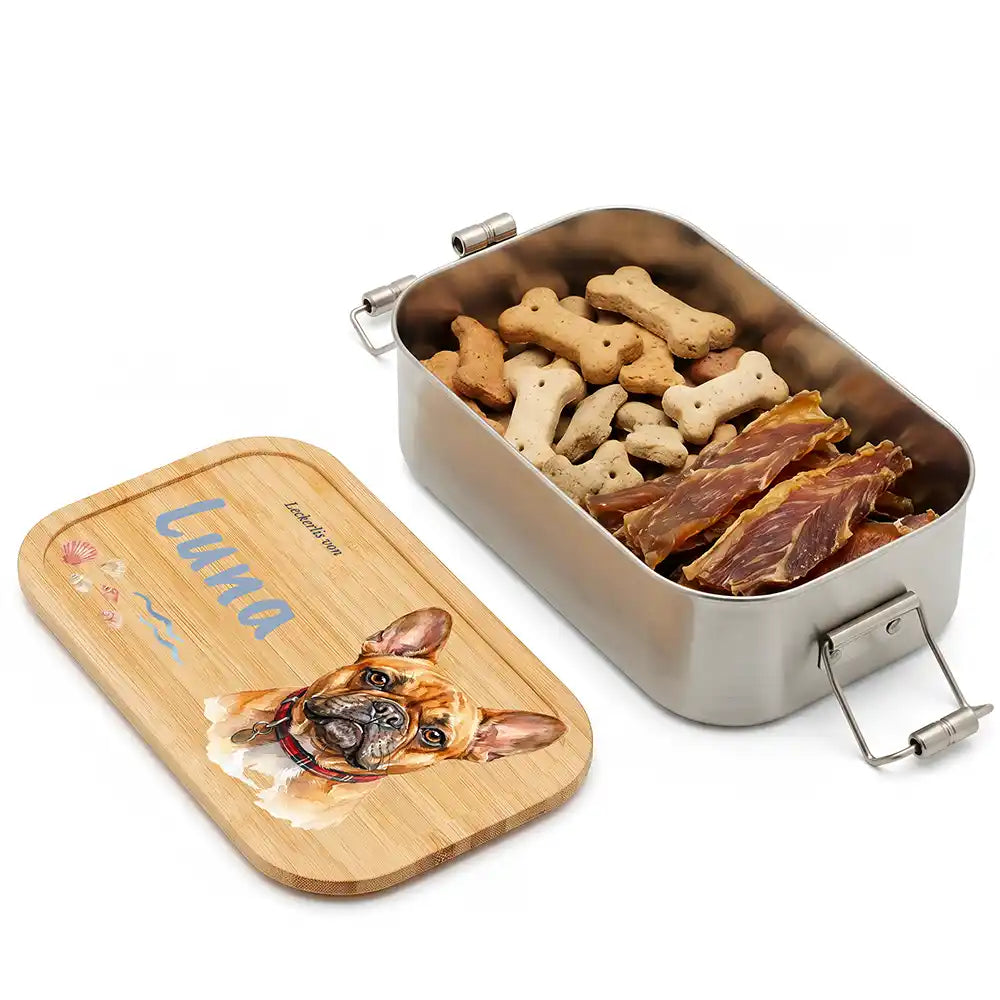 Personalisierte Leckerlidose Hund Strand & Muscheln – Personalisiert Hauptbild 1