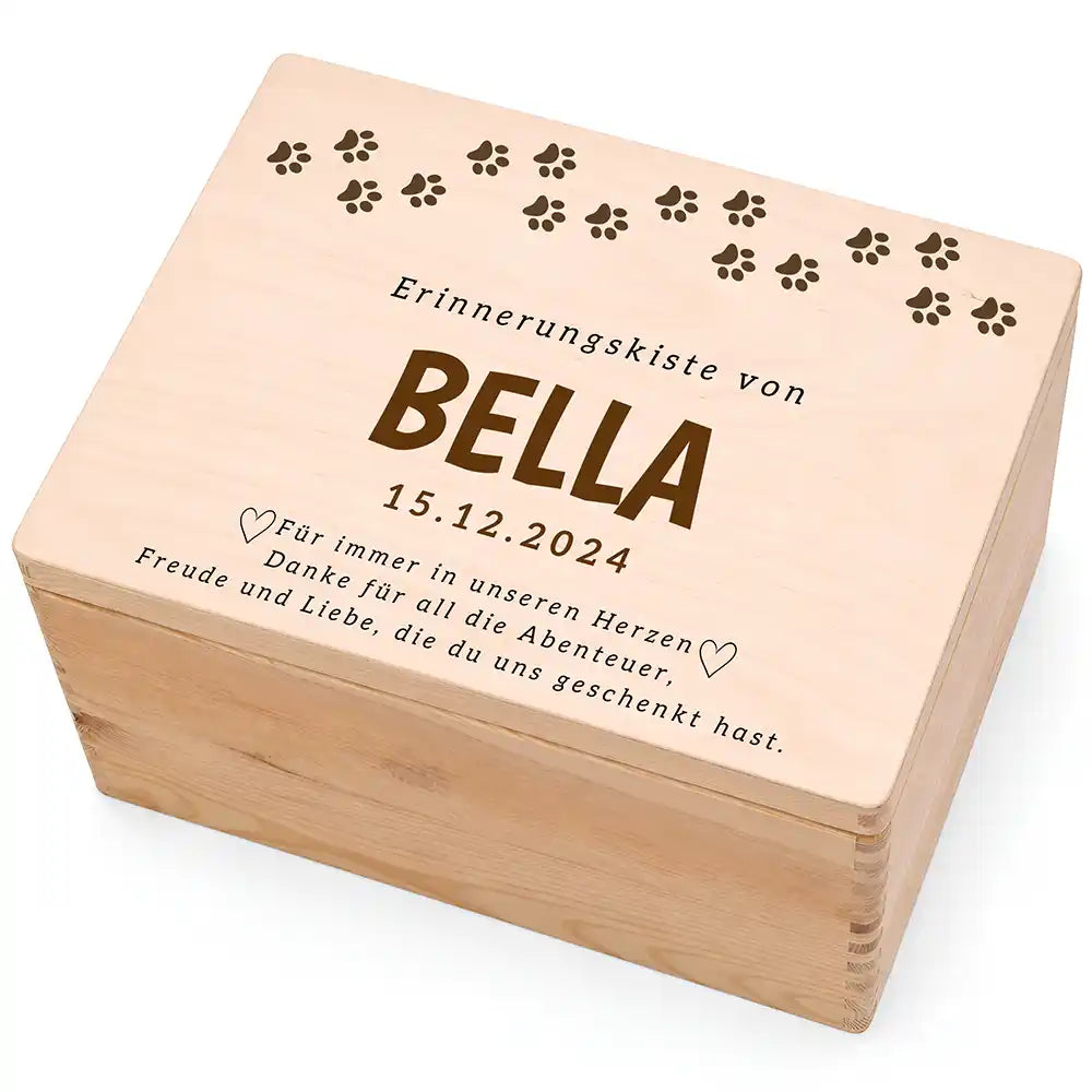 Tierurne Holz – Pfotenspur, Hauptbild Deckel
