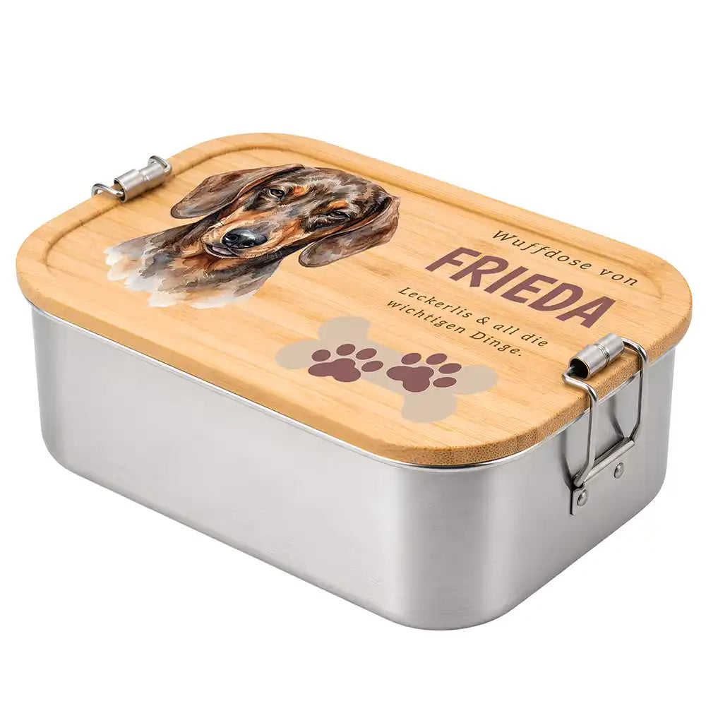 Personalisierte Leckerlidose Hund Wuffdose mit Pfötchen-Knochen – Personalisiert Hauptbild 3