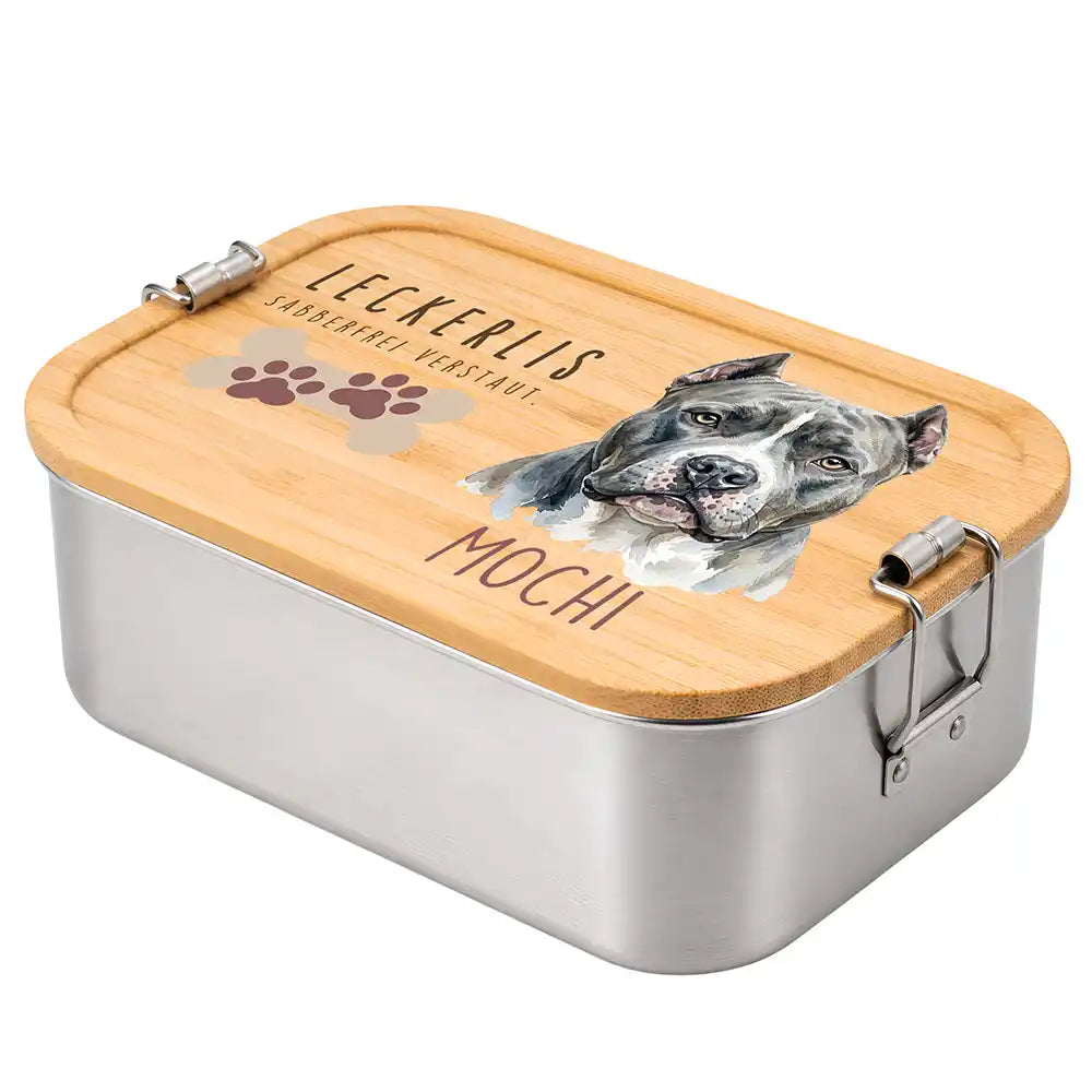 Personalisierte Leckerlidose Hund Pfötchen-Akzent klassisch – Personalisiert Hauptbild 3