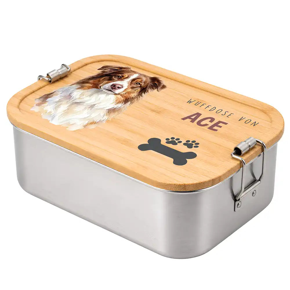 Personalisierte Leckerlidose Hund Pfötchen-Trio sanft – Personalisiert Hauptbild 3