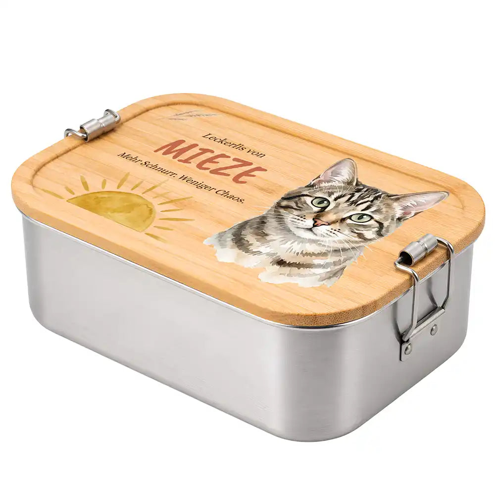 Personalisierte Leckerlidose Katze Schnurr-Snacks Sonnenaufgang – Personalisiert Hauptbild 3