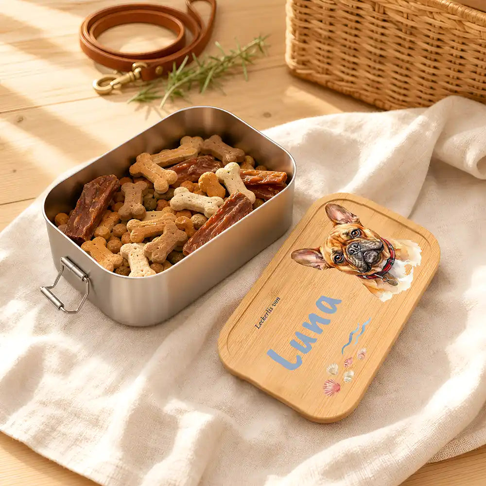 Personalisierte Leckerlidose Hund Strand & Muscheln – Foto-Personalisiert Lifestyle 1