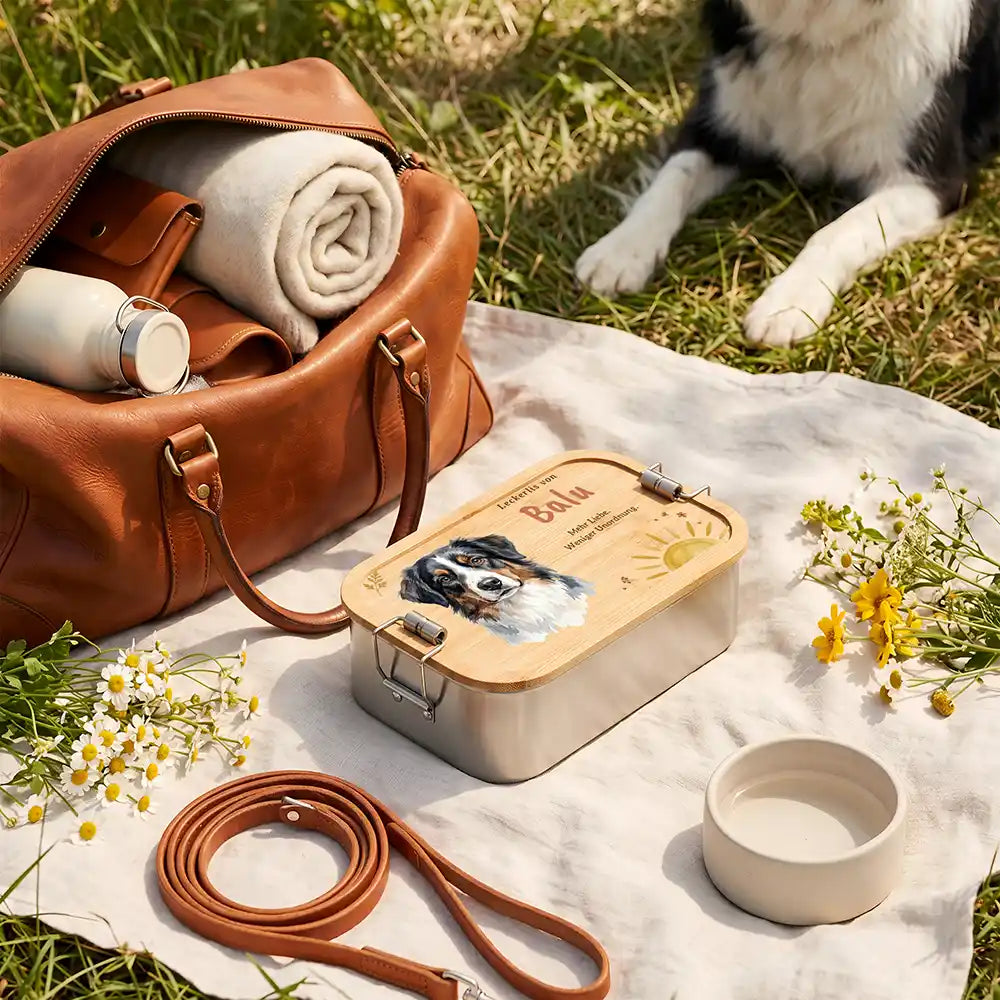 Personalisierte Leckerlidose Hund Sonne mit Streublumen – Foto-Personalisiert Lifestyle 4