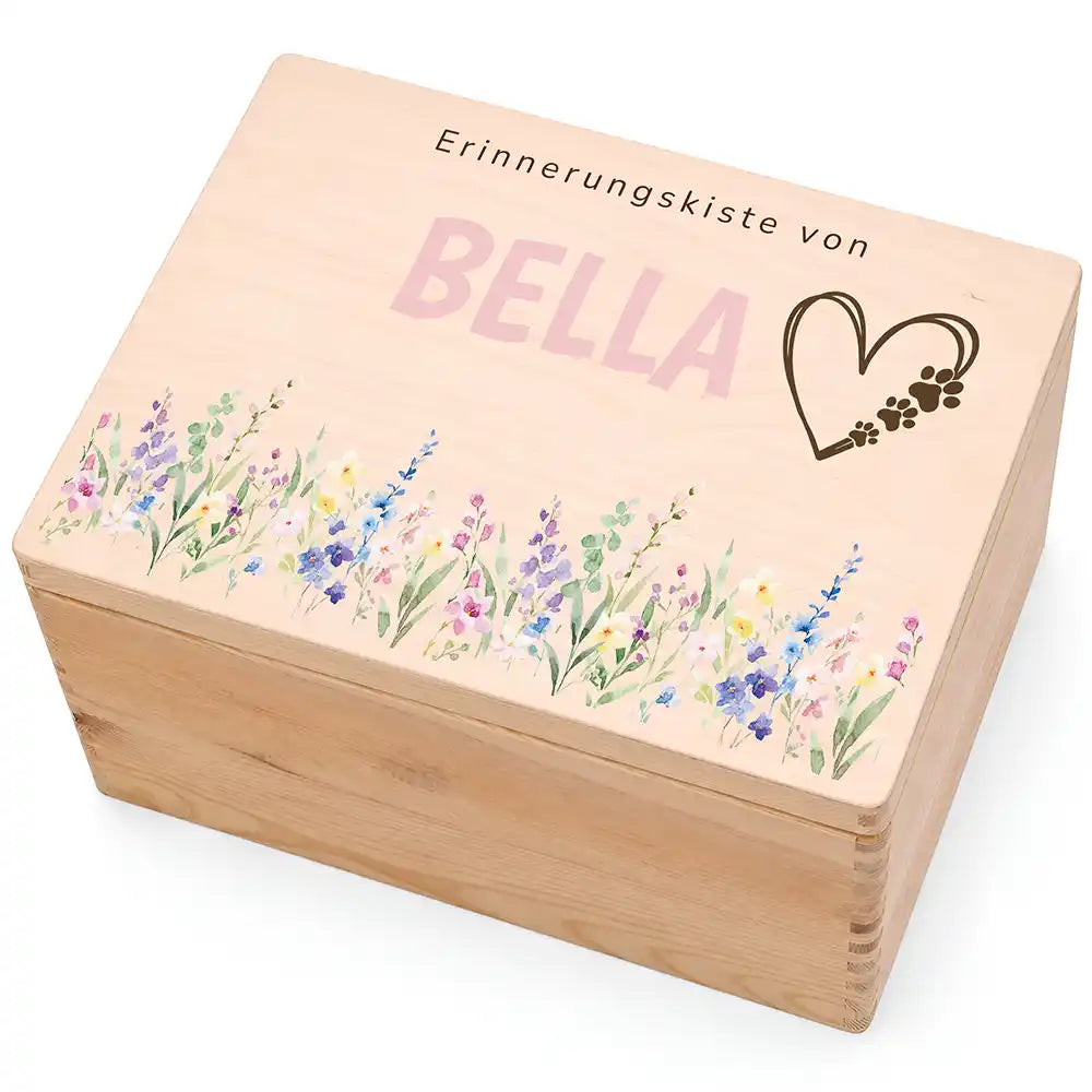Tierurne Holz – Wildblumen mit Herz & Pfoten, Hauptbild Deckel