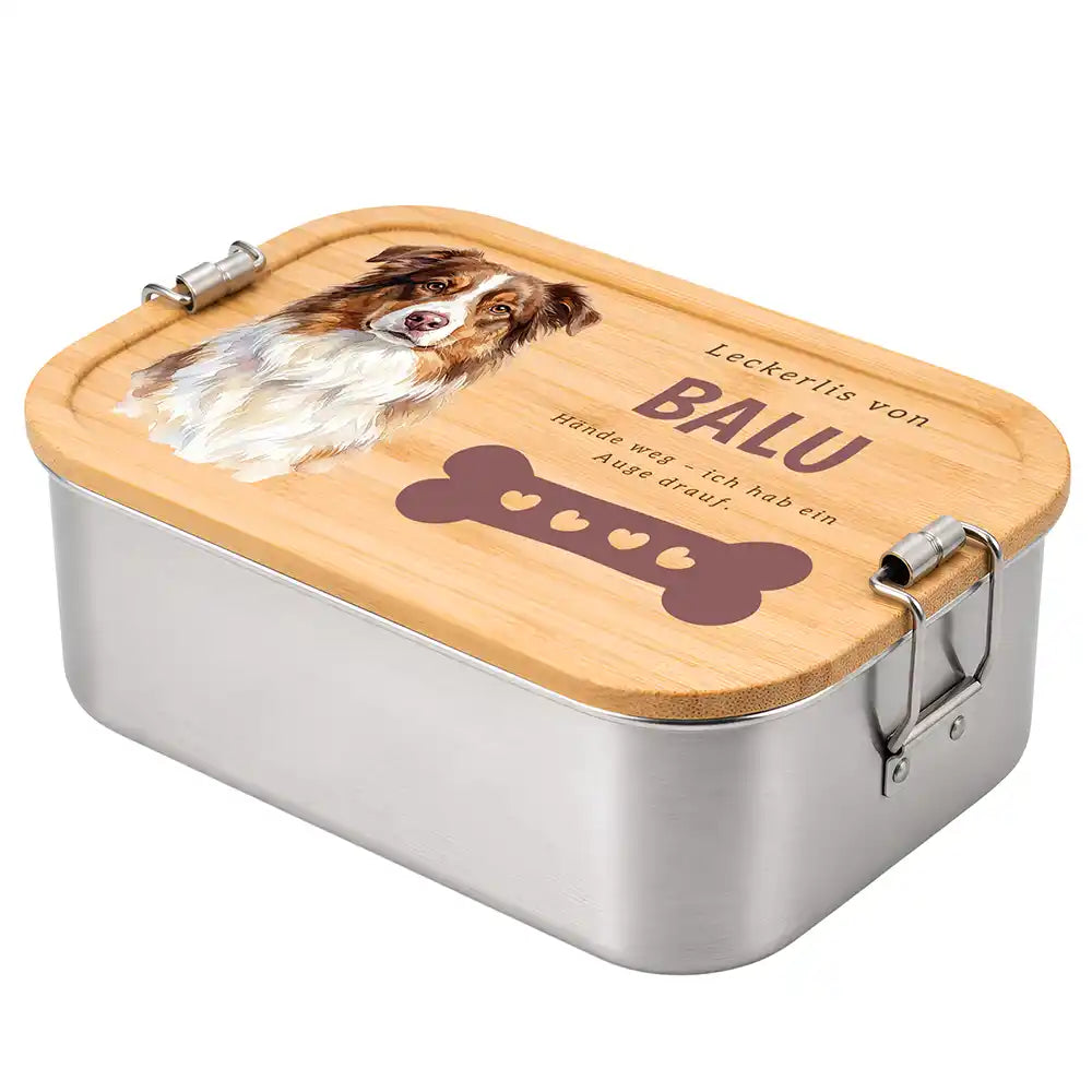 Personalisierte Leckerlidose Hund Pfötchen mit Knochen – Personalisiert Hauptbild 3