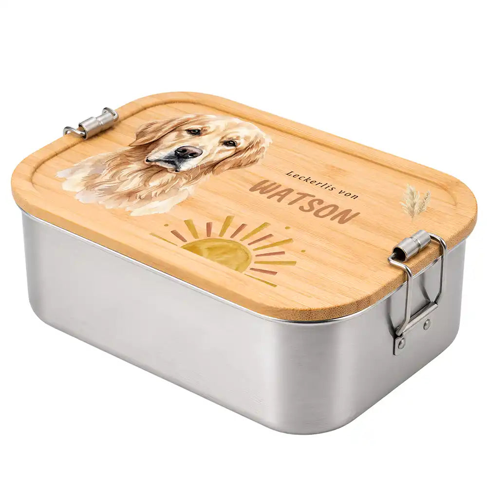 Personalisierte Leckerlidose Hund Sonnenaufgang Boho – Personalisiert Hauptbild 3