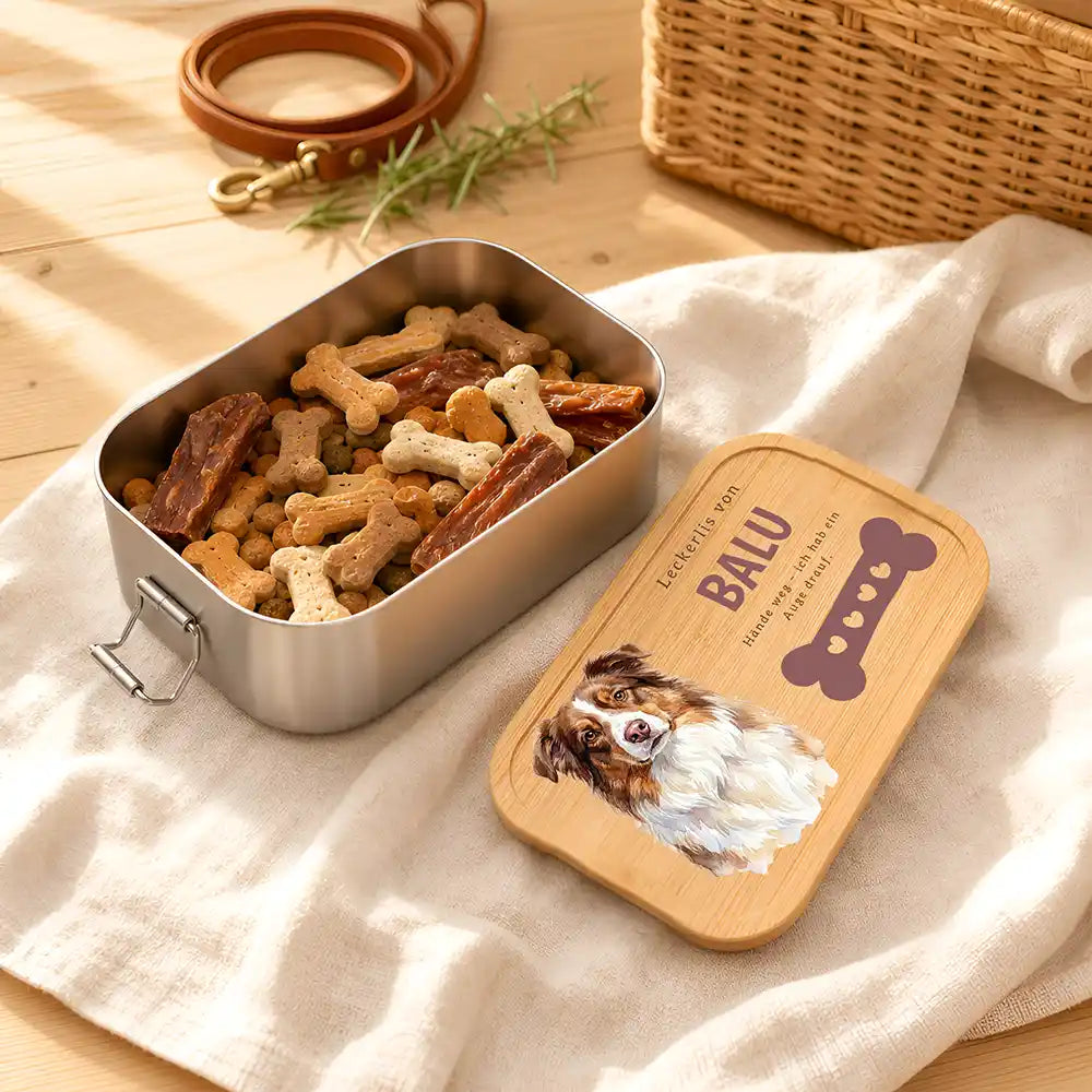Personalisierte Leckerlidose Hund Pfötchen mit Knochen – Foto-Personalisiert Lifestyle 1