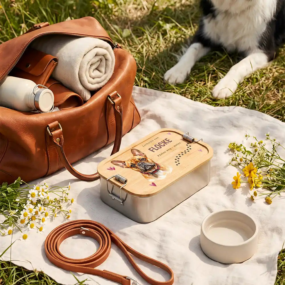 Personalisierte Leckerlidose Hund Knochen mit Herz-Pfote – Foto-Personalisiert Lifestyle 4